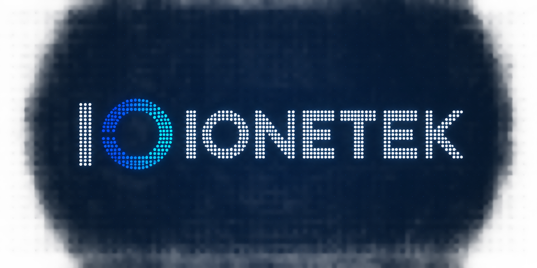 IONETEK logo and name formed from blue and white dots